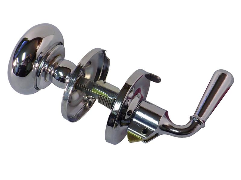Screen Door Lock: Single Bore: US26 Bright Chrome