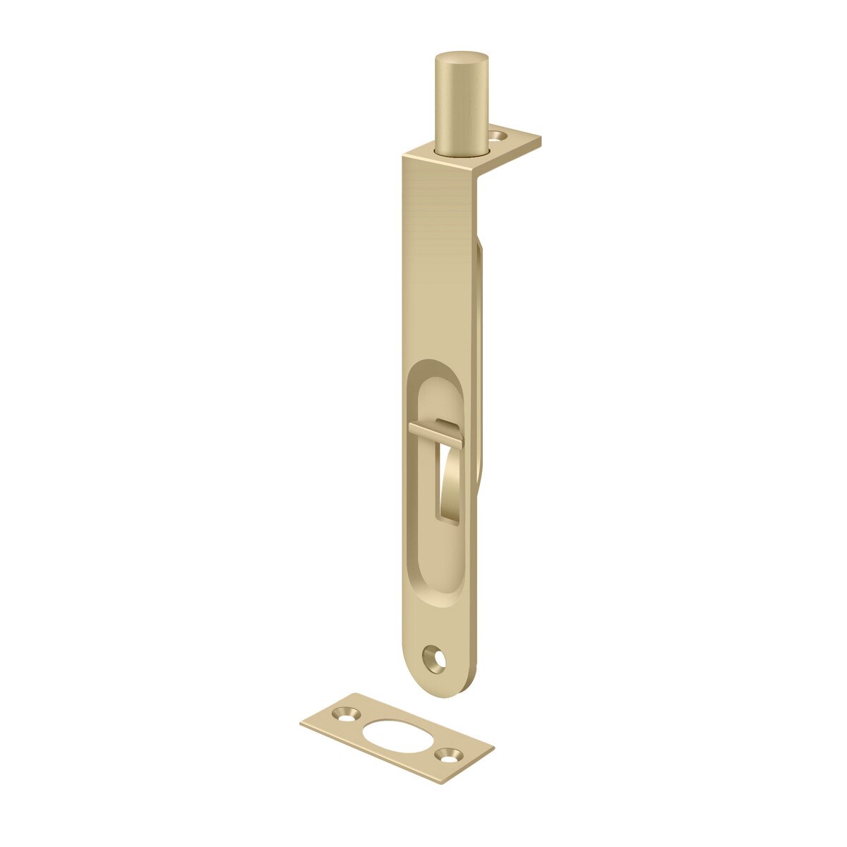 Flush Bolt- 6" Manual Round Corner-606 US4 Satin Brass