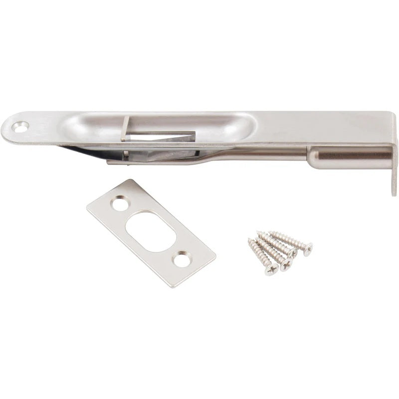 Flush Bolt- 6" Manual Round Corner-US15 619 Satin Nickel