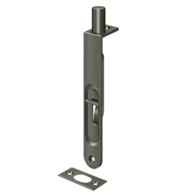 Flush Bolt- 6" Manual Round Corner-US15A 620 Pewter