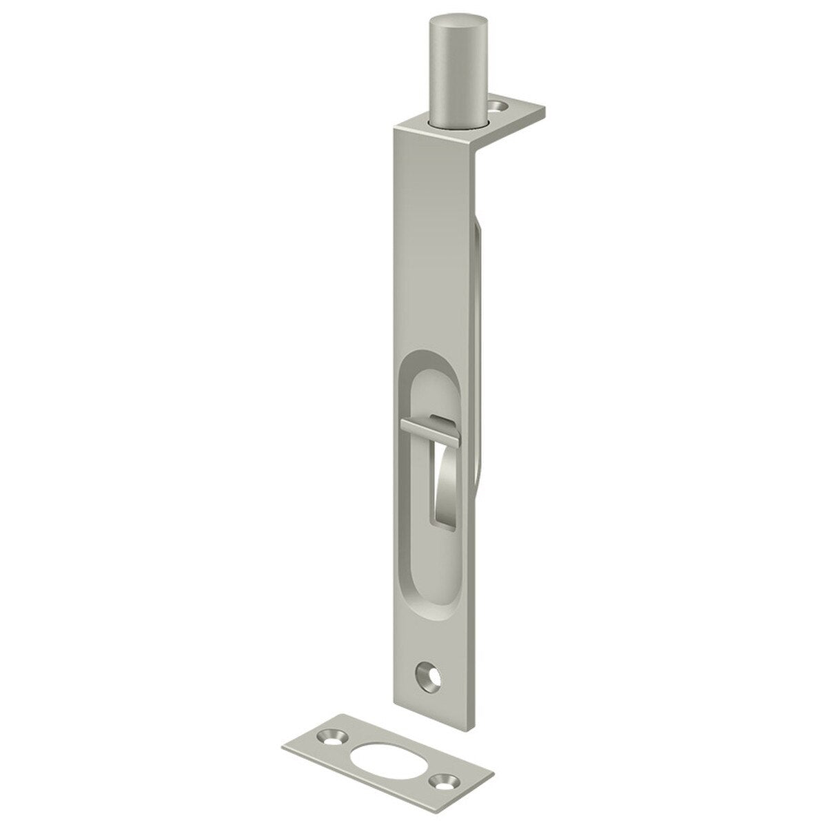 Flush Bolt- 6" Manual Square Corner- Satin Nickel