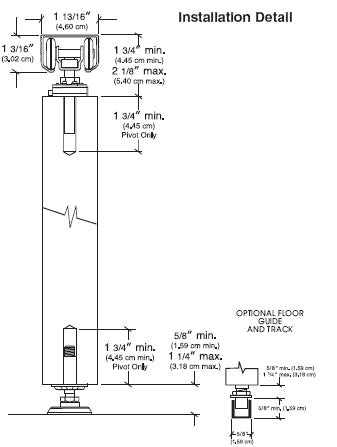 Bifold Hardware: Series BF125 - Hanger & Pivot Set BF125N-HDW