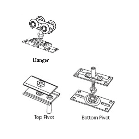 Bifold Hardware: Series BF125 - Hanger & Pivot Set BF125N-HDW