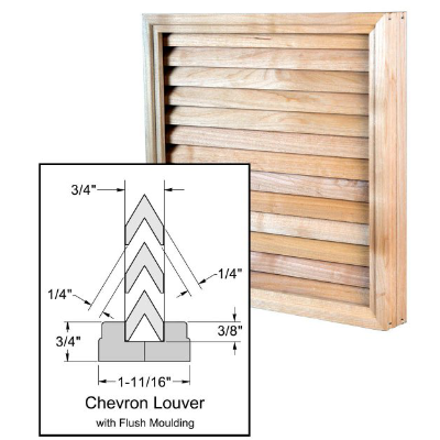 Flush Frame Chevron Louver Insert&nbsp;