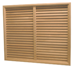 Door Wood Louver Insert - Chevron Slat with Vertical Support